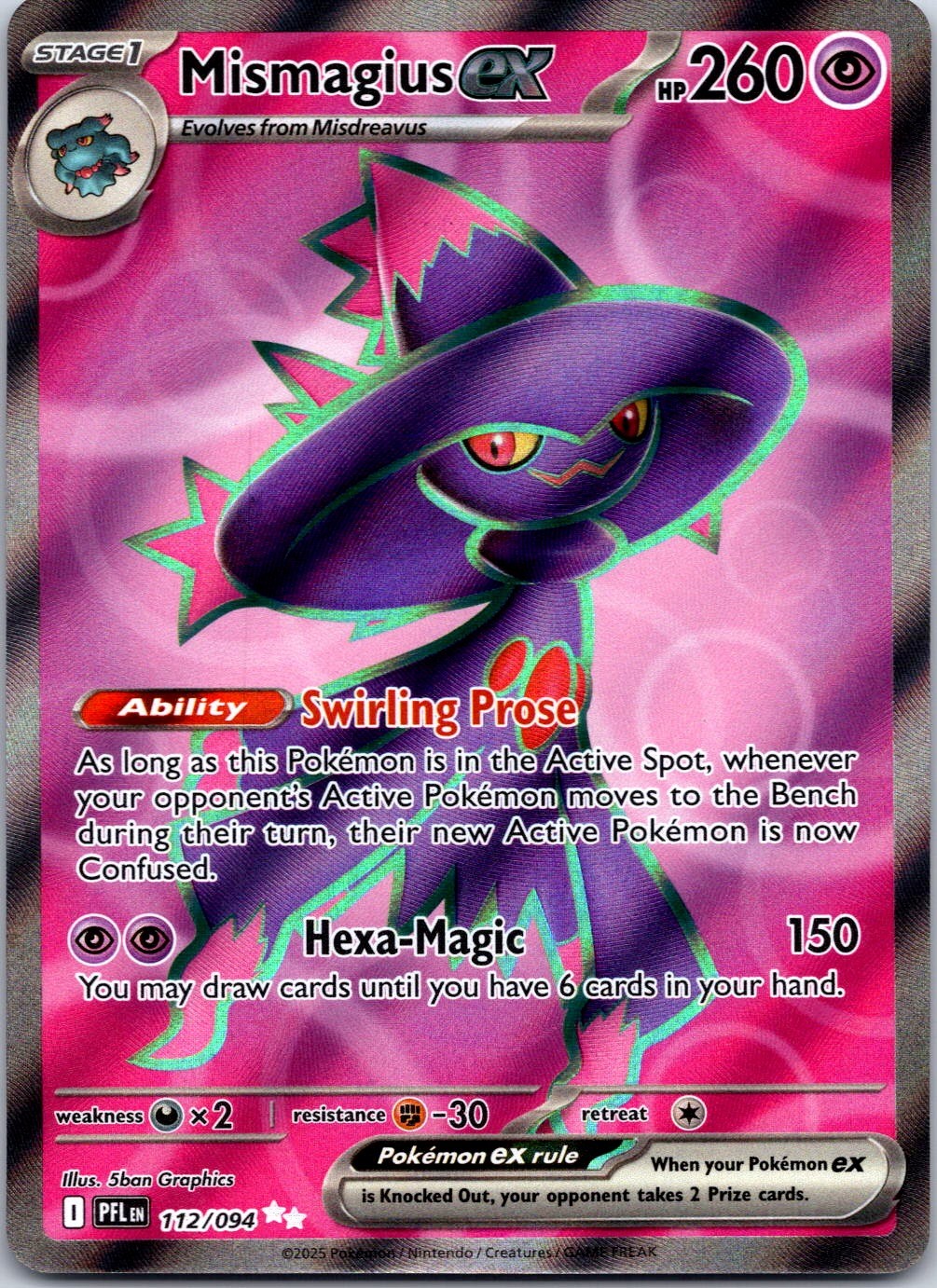 Mismagius ex Holo Ultra Rare ME02: Phantasmal Flames 112/094 NM
