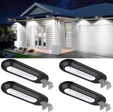 Solar Gutter Lights Pack Of 4 Cool White Led Waterproof Outdoor Lighting