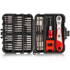 53-Piece Screwdriver Bit Set, Right Angle Low Profile 90 Degree Offset Screwd...