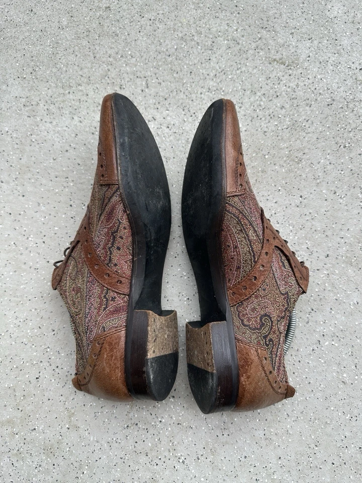 DDP Mens Etro Paisley Shoes Oxford Size 41 - Image 4 of 4