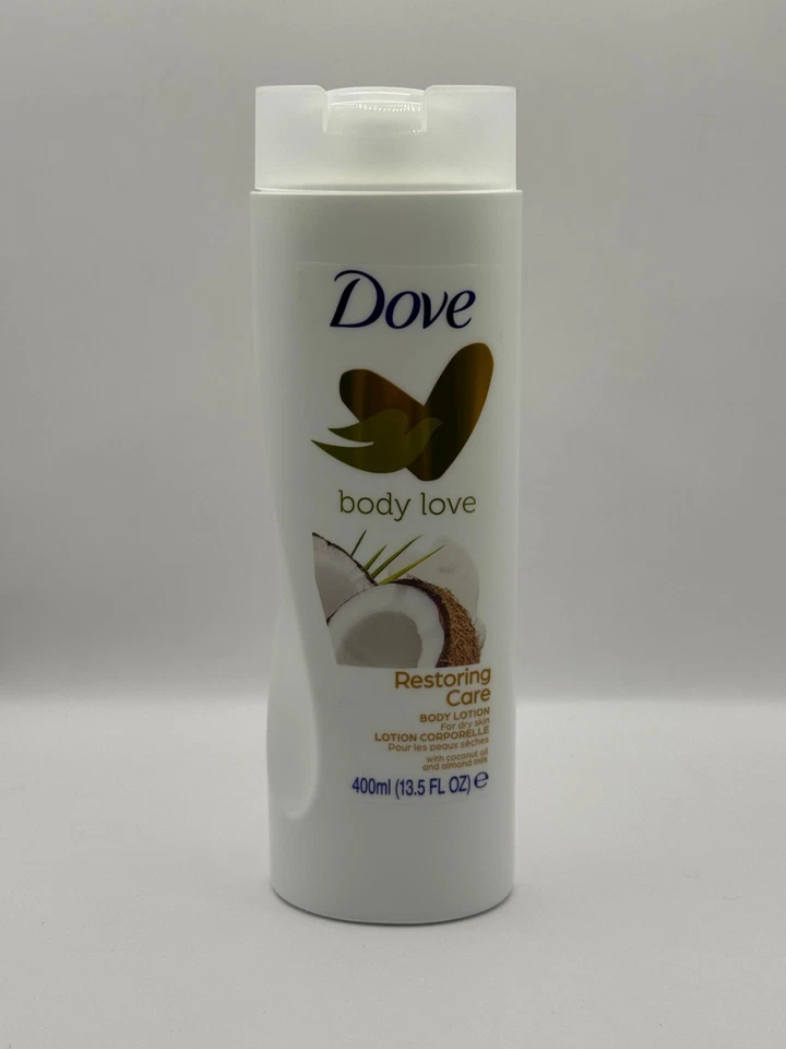 DOVE BODY LOTION RESTORING CARE, COCONUT WITH ALMOND MILK,  400 ML, PACK OF 3 - Image 3 of 4