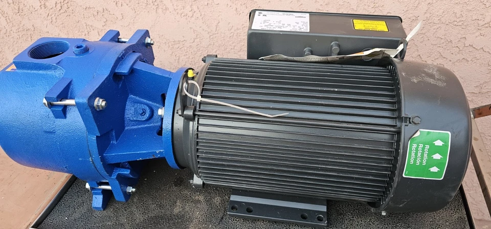 AMT 2" CAST IRON SELF-PRIMING CENTRIFUGAL PUMP W/ MOTOR, LABEL TAG, ( NO PLATE). - Image 3 of 4