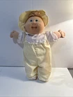 1980s Cabbage Patch Kid Preemie Baby Blonde Green Eyes Yellow Gingham Romper