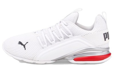 PUMA Axelion Slip Resistant Low Top Running Shoes Men's White Red - 194384-08
