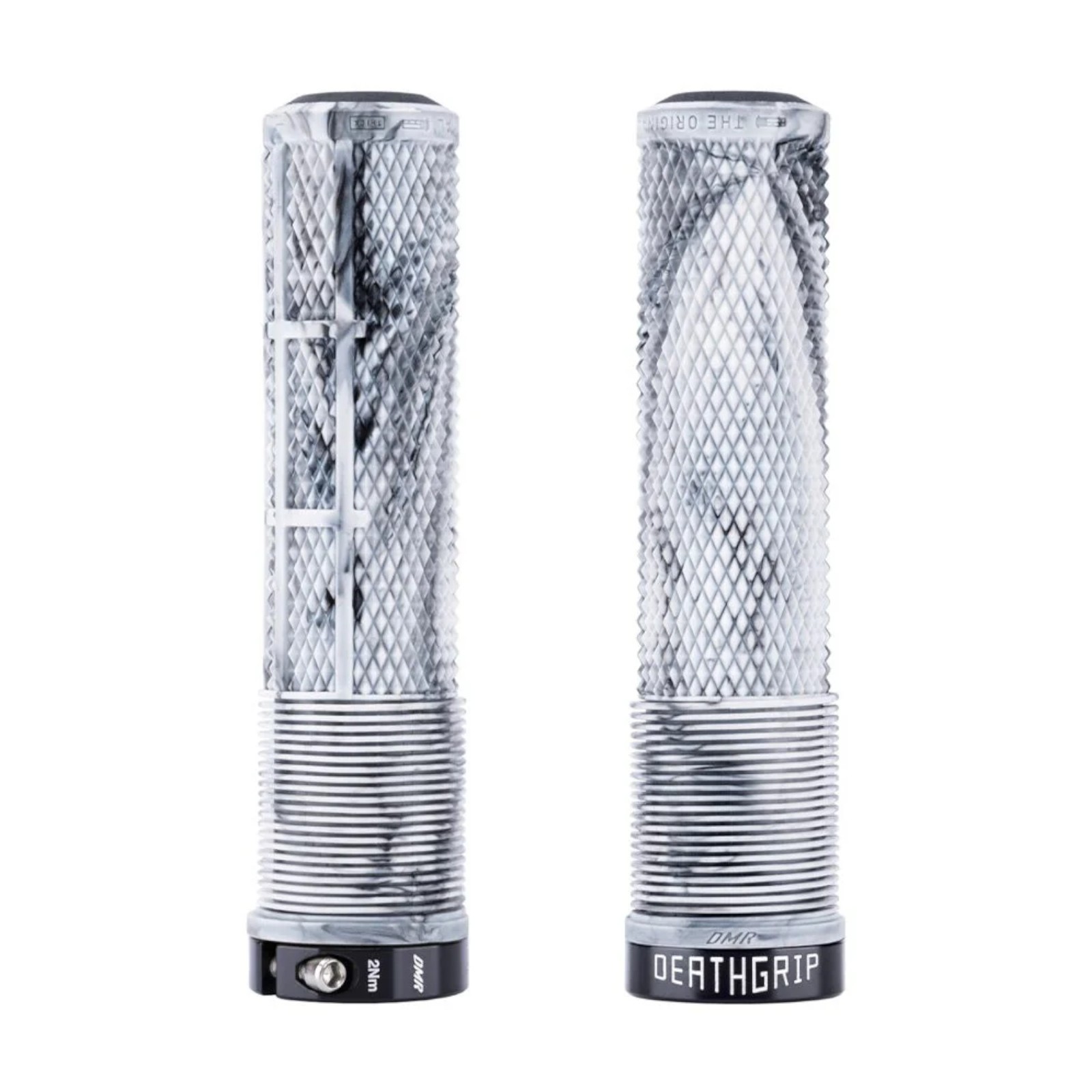 DMR DeathGrip 2 White Snow Camo Bike Handlebar Grips Thin Flangeless