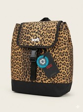 Levi's Leopard Print Men's Backpack Brown Black Buckle Closure Casual