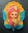 Vintage 1967 Mattel Liddle Kiddles Jewelry Flower Locket Pin And Tiny Doll
