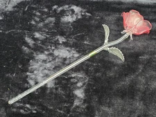 BEAUTIFUL Waterford Fleurology Fine Crystal Sculpted Pink Rose Flower 14.5" Mint