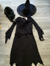 Spirit Costumes Womens 12 14 Dramatic Witch Costume Dress Hat and Black Wig