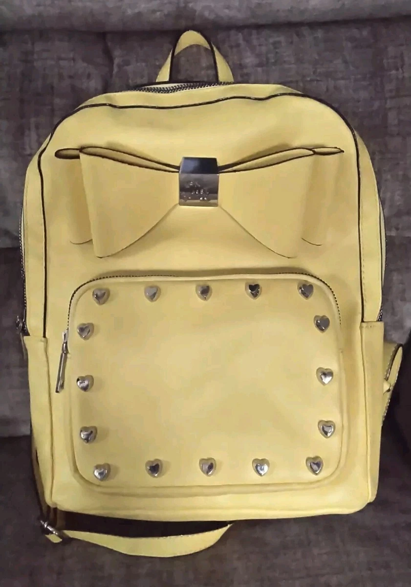 Betsey Johnson Women\'s Golden Yellow Quilted Bow Backpack Betsey Johnson Yellow Bow Backpack Quilted Pattern | eBay main image 3