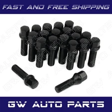 20 PC Black 16x1.5 Cone Seat Lug Bolts 32mm/1.26" Shank Long for Ram ProMaster