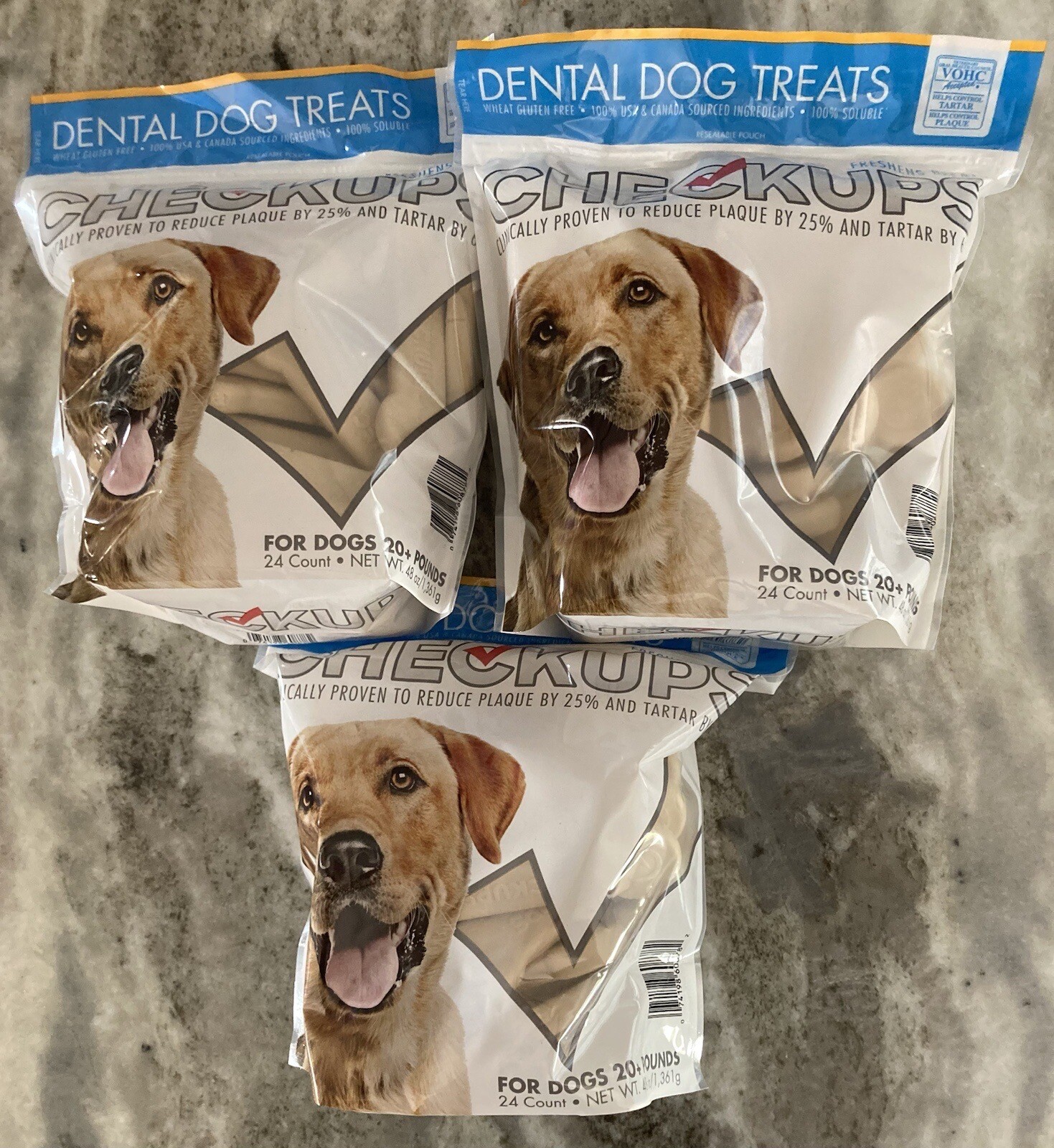 Checkups Dental Dog Treats, 24ct 48 oz. for dogs 20+ pounds (3 Bags, 72 Count) 74198608782 eBay