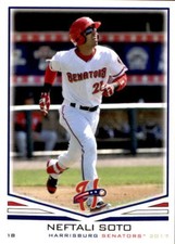 2017 Harrisburg Senators Grandstand #25 Neftali Soto Manati Puerto Rico PR Card