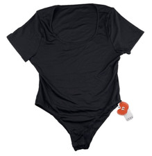 Cider Black Womens Bodysuit Short Sleeves Size XL One Piece New