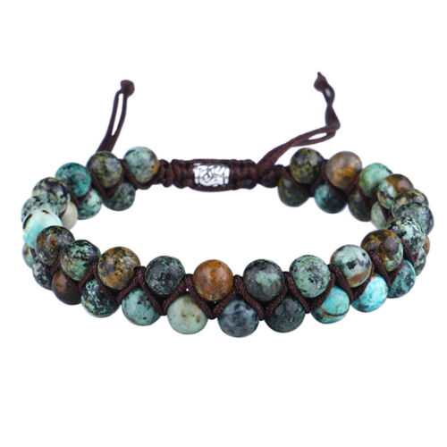Handmade Braided African Round Bead Healing Women Men Bracelet Gift