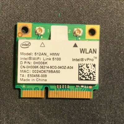 Intel Link 5100 Half PCIe Wifi Card 512AN_HMW 0H006K