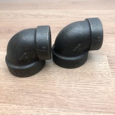 LOT OF 2 ANVIL 1-1/4-1 90 DEGREE REDUCING ELBOW MALLEABLE IRON