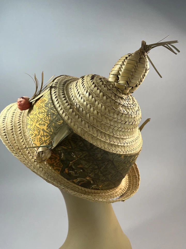 Sombrero de Paja de Colección Fedora Novedad Caribe Playa Piña y Porta Cigarrillos Foto 3 de 4