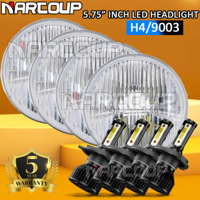 4x 100W 5.75'' LED Projector Headlight H5001 H5006 For Dodge Monaco 1965-1976