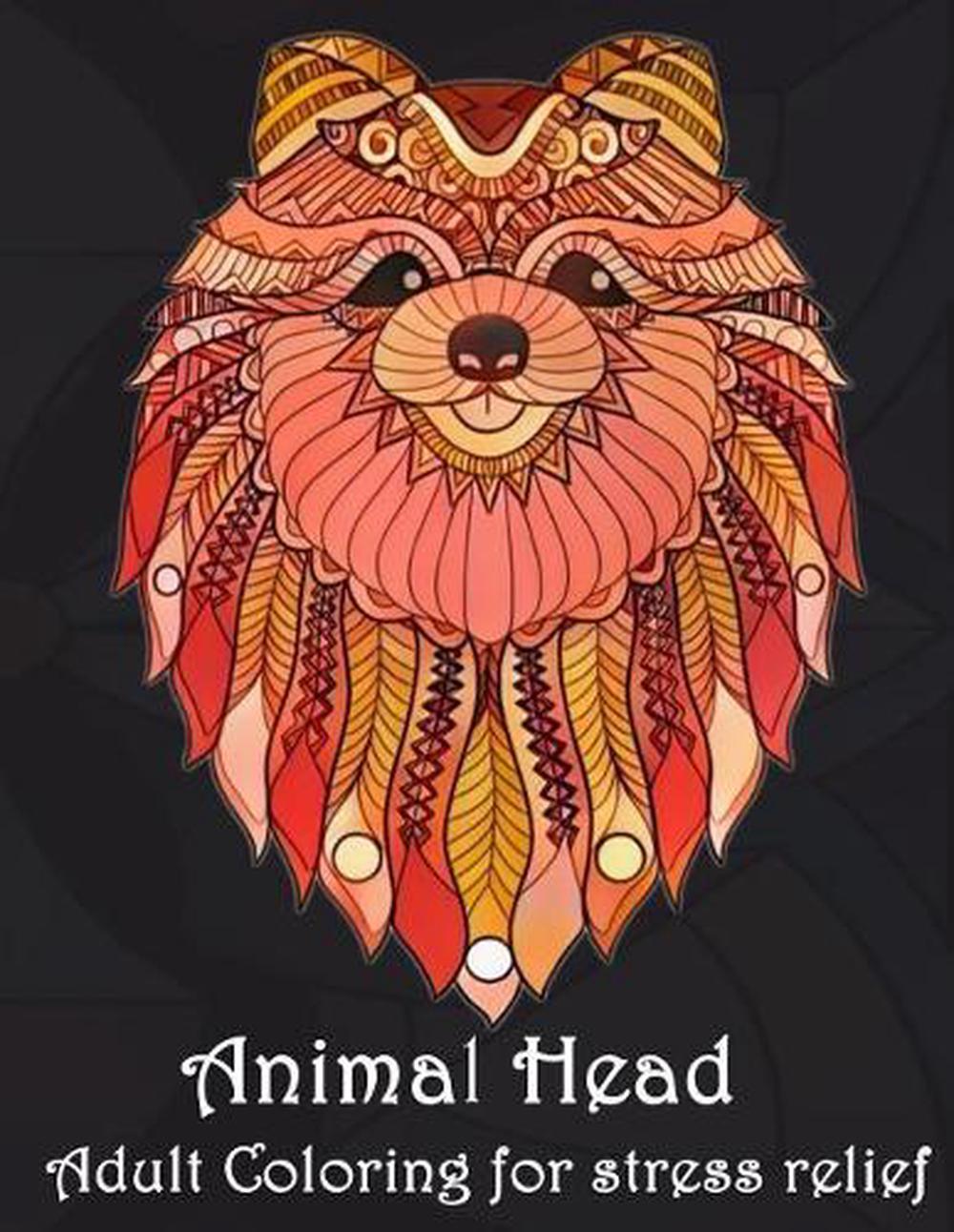 Animal Head Adult Coloring for Stress Relief: Animal Mandala Designs and Stress