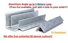 ALUMINIUM ANGLE 15mm 20mm 25mm 35mm 40mm 50mm Equal Angle / Length Up to 5000mm