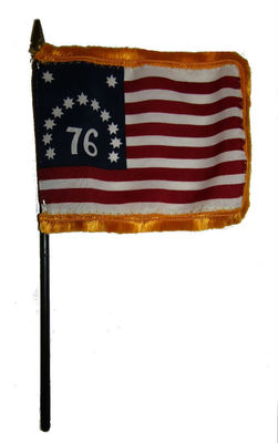 Wholesale Lot of 6 Bennington 1776 Gold Fringe 4''x6'' Desk Table Stick Flag