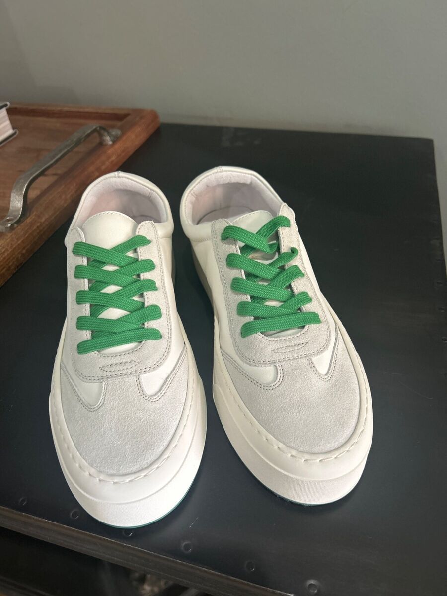 The Row Marley Suede Paneled Leather Sneakers Milk White The Row Marley Suede Paneled Leather Sneakers Milk White