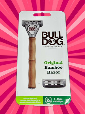 Bulldog Skincare for Men - Original Bamboo Razor - 1 Handle & 2 Cartridges
