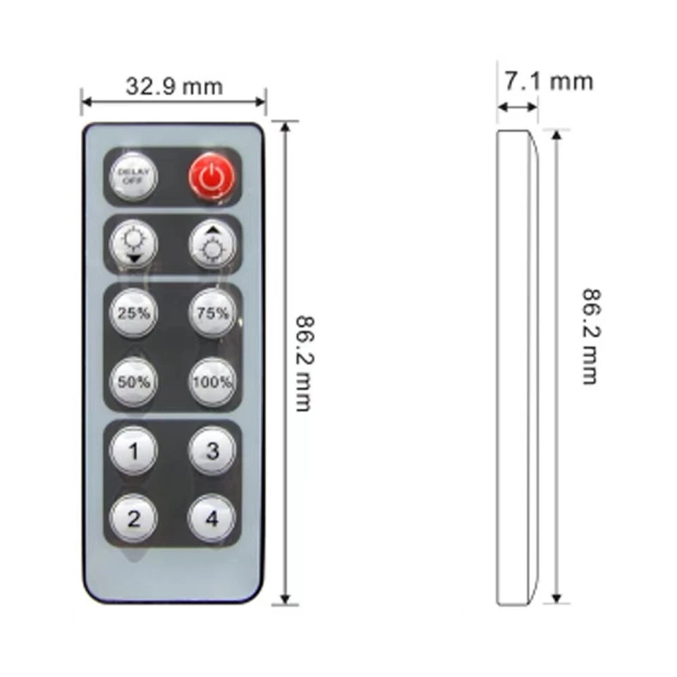 Mini 12key DC12V 24V infrared dimmer Remote Controller 6A for Led Strip Light - Image 2 of 4