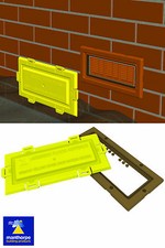 Airbrick Air Brick Flood Water Defence Protection Cover and Brown Frame