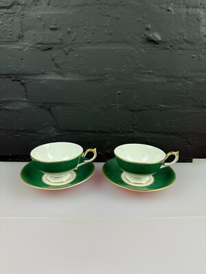 2 x Aynsley President Elizabeth Teetasse und Untertasse mit Fuß 6 Sets verfügbar