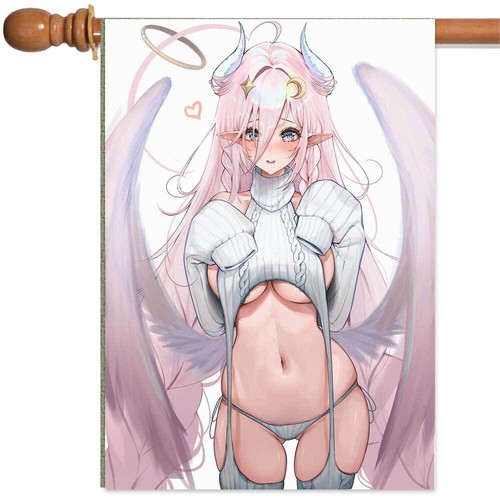 Anime Sexy Girl Engel Figur Banner Flagge Poster Outdoor Indoor Garten