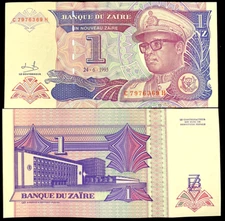 Zaire 1 Nouveau Zaires 1993 Banknote World Paper Money UNC Currency Bill Note