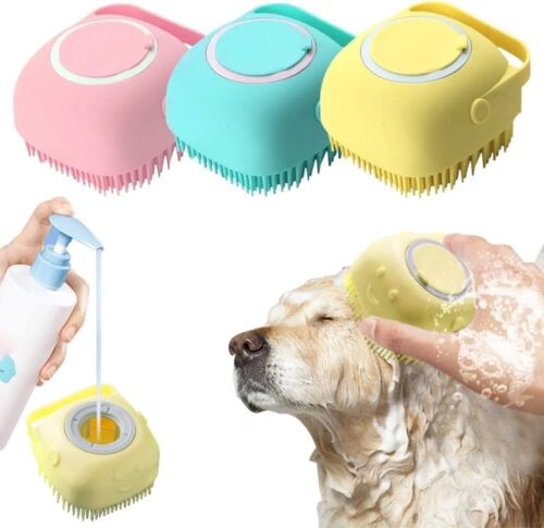 Cepillo de lavado para perro gato mascota, dispensador de champú fregador con cerdas suaves perro - Imagen 1 de 4