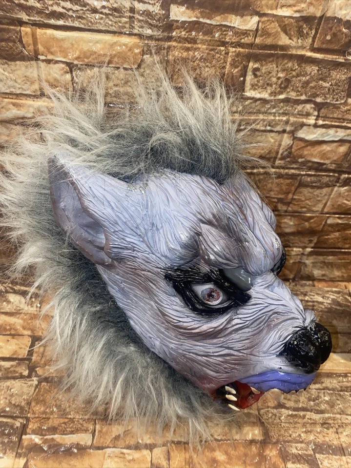 Grey Werewolf 15” Adult Mask Whole Head be Open Mouth Werewolf Mask Cosplay - Image 2 of 4
