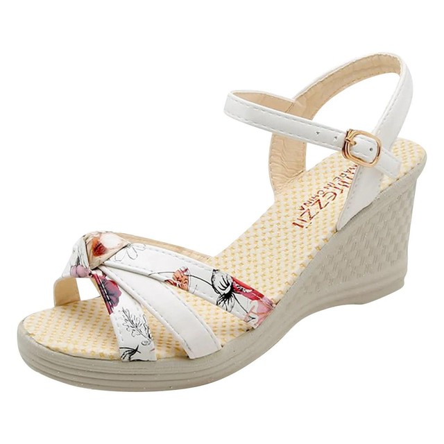 Sandalias De Cuñas De Plataforma Para Mujer Zapatos Altas De Verano Moda Casual