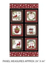Christmas Farmhouse Country Fabric Joy of Season Cotton Benartex 24"X44" Panel