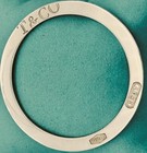 Tiffany & Co. Sterling Silver 1837 Round Flat Bangle Bracelet in Pouch & Box
