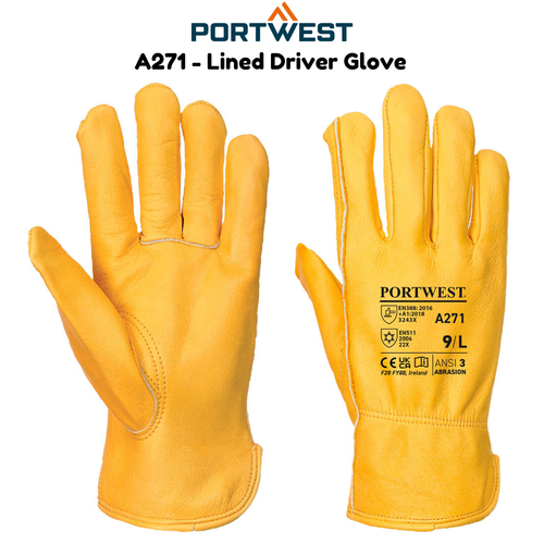 Portwest Insulatex Fleece Lined Leather Driver Gloves Warm Winter Work Gloves - 第 1/7 張圖片