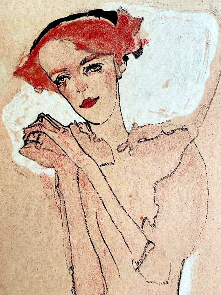 Egon Schiele Litografia da un dipinto originale COA firmata op numerata a mano - Immagine 4 di 4