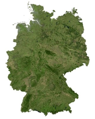 Germany Satellite Map GLOSSY POSTER PICTURE PHOTO PRINT BANNER 12523