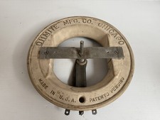 Large 12 In VINTAGE OHMITE 1450 1 OHM, 31A RHEOSTAT- POTENTIOMETER STEAMPUNK