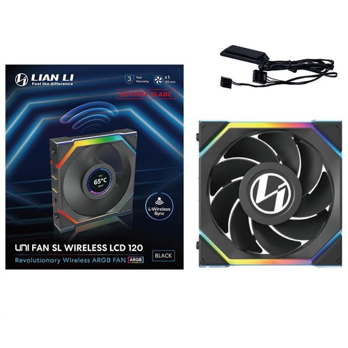 Lian-Li UNI SL Wireless LCD 120mm Reverse Black Fan ARGB 1900 RPM 12RSLLCD1W1B - Picture 2 of 2