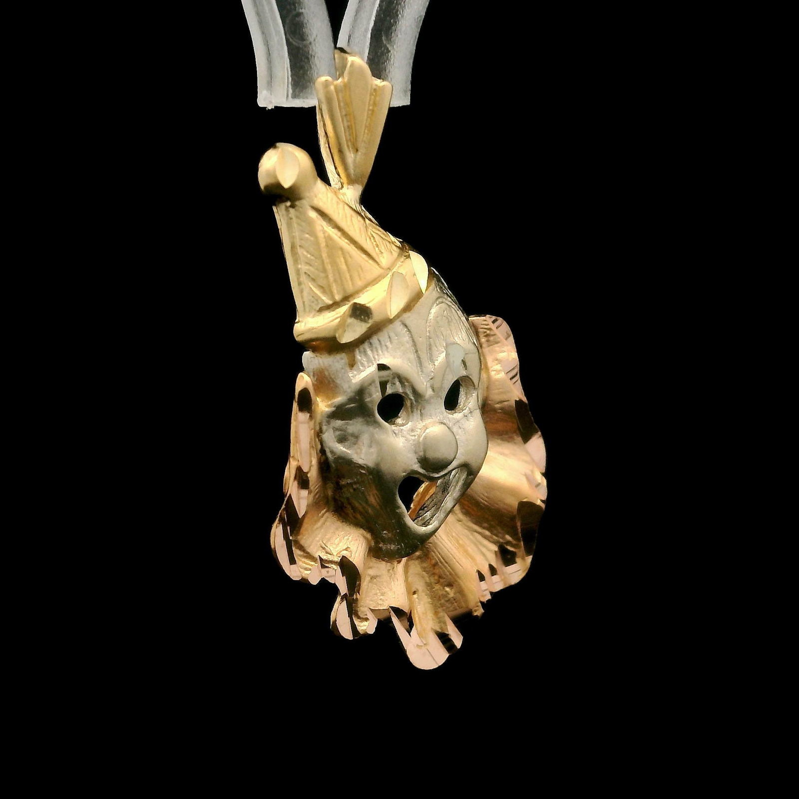 Solid 14k Multi Tone Gold Diamond Cut Textured Fi… - image 6