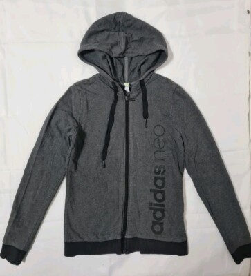 Adidas Neo Women Grey Hoodie Sweater Jumper Sweatshirt