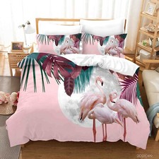 3D Animal Leaf Flamingo Tree Quilt Cover Set Duvet Cover Bedding Pillowcases 898