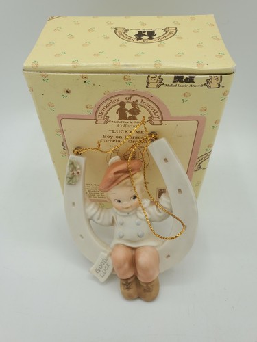 Memories of Yesterday Enesco Lucky Me 525448 Ornament 1991 Boy on Horseshoe - Picture 3 of 3