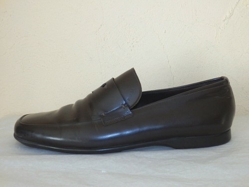 PRADA, MOCASSINS en cuir marron glacé, pointure 10 UK soit 44 FR, - Imagen 2 de 10