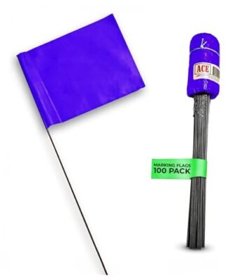 Marking Flags - 4x5-Inch Marker Flags - 15-Inch Wire - Small 100 Pack Purple