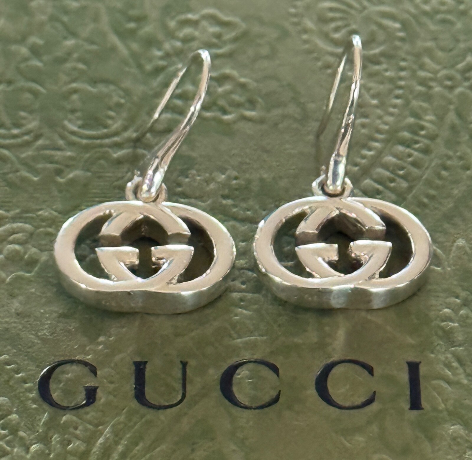 Gucci  Interlocking G Dangling Earrings Sterling … - image 1